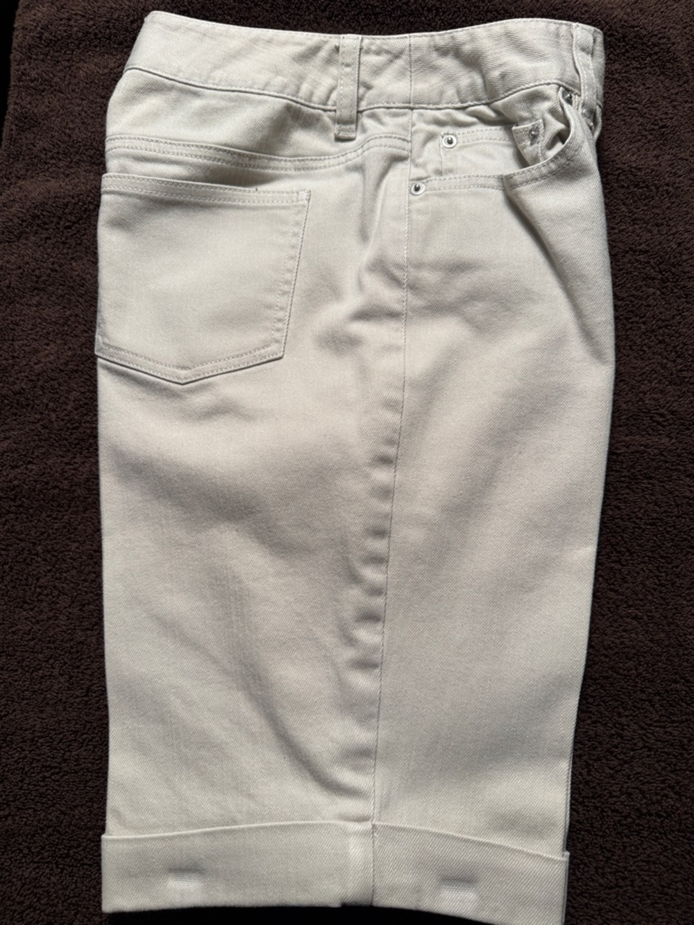 Talbots stretch light tan/Khaki Knee-Length Denim Shorts